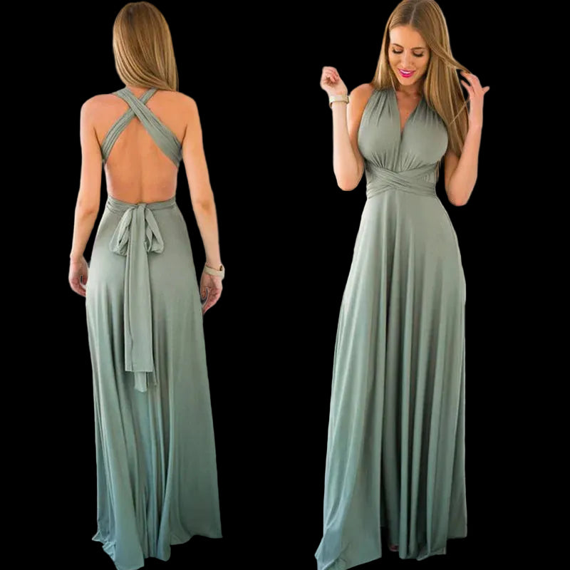 Sexy Women Multiway Wrap Convertible Boho Maxi Club Red Dress Bandage Long Dress Party Bridesmaids Infinity Robe Longue Femme