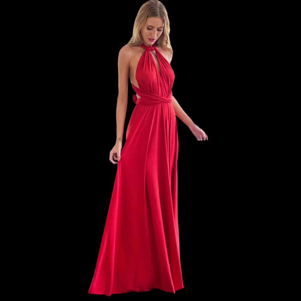 Sexy Women Multiway Wrap Convertible Boho Maxi Club Red Dress Bandage Long Dress Party Bridesmaids Infinity Robe Longue Femme